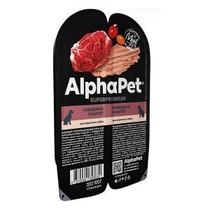 AlphaPet Superpremium Влажный корм для взрослых собак паштет Говядина