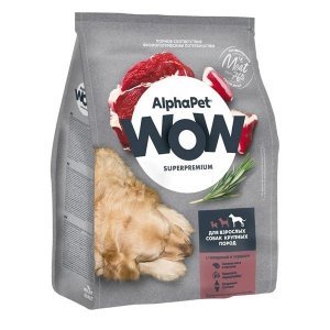 AlphaPet WOW Superpremium Maxi Adult Сухой корм для собак крупных пород Говядина и Сердце