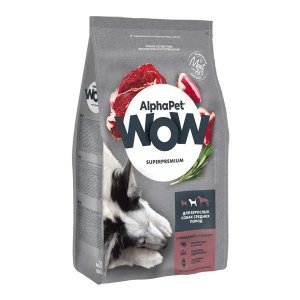 AlphaPet WOW Superpremium Medium Adult Сухой корм для собак средних пород Говядина и Сердце