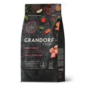 Grandorf Fresh Cat Sterilised Turkey&amp;Sweet Potato сухой корм с живыми пробиотиками для стерилизованных кошек с индейкой и бататом