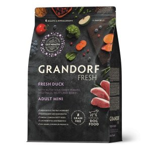 Grandorf Fresh Dog Adult Mini Duck&amp;Sweet Potato сухой корм живыми пробиотиками для собак мелких пород с уткой и бататом