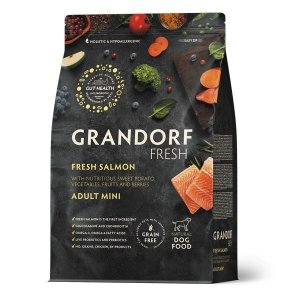 Grandorf Fresh Dog Adult Mini Salmon&amp;Sweet Potato сухой корм для собак с живыми пробиотиками для мелких пород с филе лосося и бататом