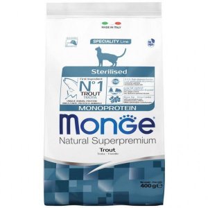 Monge Cat Monoprotein Sterilised Trout Сухой корм для стерилизованных кошек с форелью