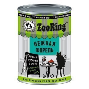 Zooring кусочки в желе для кошек Нежная форель