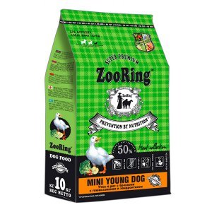 Zooring Mini Young Dog Сухой корм для собак Утка и рис с брокколи
