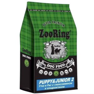 Zooring Puppy&amp;Junior 2 Professional Утка и рис с глюкозамином и хондроитином Для щенков и юниоров всех пород