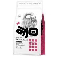 AJO Cat Skin&amp;Hair Сухой корм для длинношерстных кошек для кожи и шерсти Лосось и Индейка