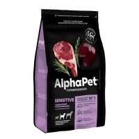 AlphaPet Superpremium Sensetive Medium Сухой корм для собак средних пород с чувствительным пищеварением Баранина и Потрошки