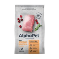 AlphaPet Superpremium Сухой корм монобелковый для взрослых кошек Индейка