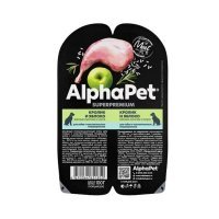 AlphaPet Superpremium Влажный корм для собак с чувствительным пищеварением в соусе Кролик и Яблоко