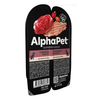 AlphaPet Superpremium Влажный корм для взрослых собак паштет Говядина