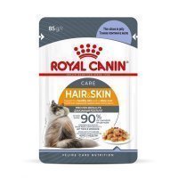 Royal Canin Hair&amp;Skin Влажный корм для кошек Поддержка кожи и шерсти тонкие ломтики в желе