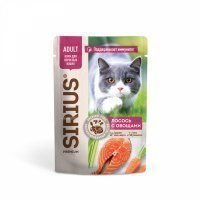 Sirius Premium Adult Влажный корм для кошек Лосось и Овощи