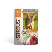 Sirius Premium Sterile Влажный корм для стерилизованных кошек Утка и Клюква