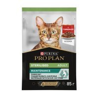 Влажный корм для кошек Purina Pro Plan Sterilised Feline with Beef pouch Говядина в соусе
