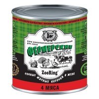 Zooring консервы сочные кусочки мяса в желе Фермерские с коллагеном для собак 4 мяса